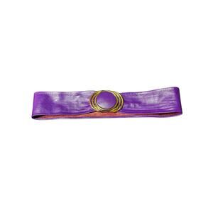Vintage 80s Women’s Purple Suede Belt Gold Buckle